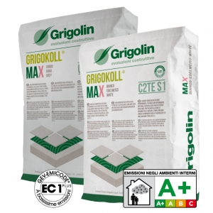 E39371102050012 MAX GRIGIO colla per piastrelle sacco da 25kg C2TE S1 Art.1102050012 Grigolin