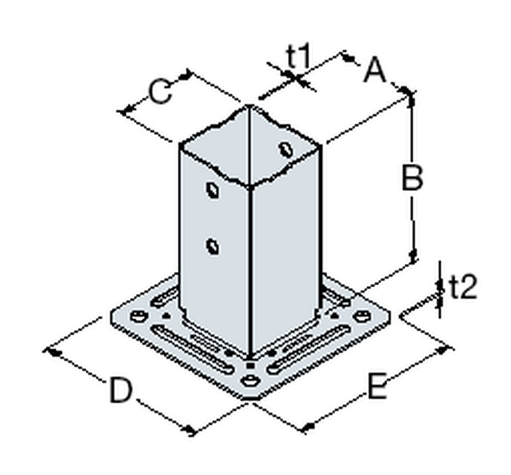 F3018100166 PVS Portapilastro per travi quadre, 71x150x71, cf=8pz Art. PPJBT70 Friulsider