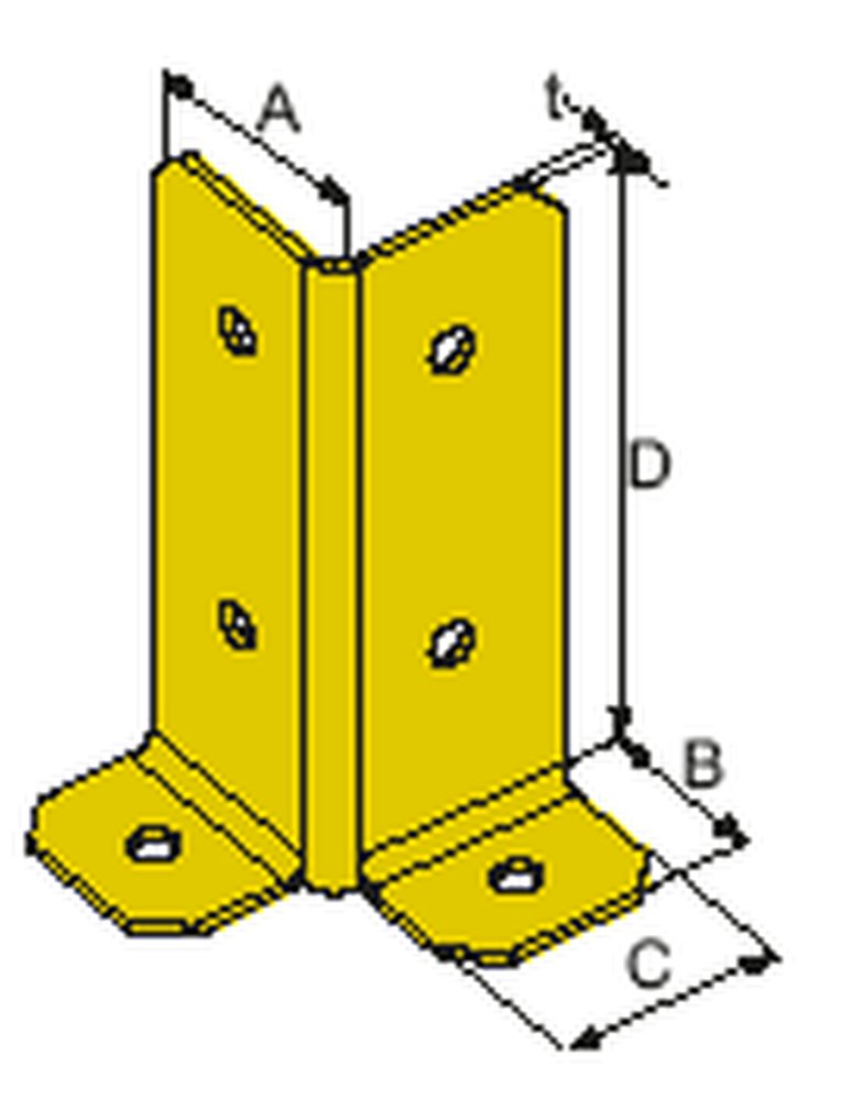 F3018100196 PVS Portapilastro piegato a L, 60x60x170, cf=10pz Art. PPJL60 Friulsider