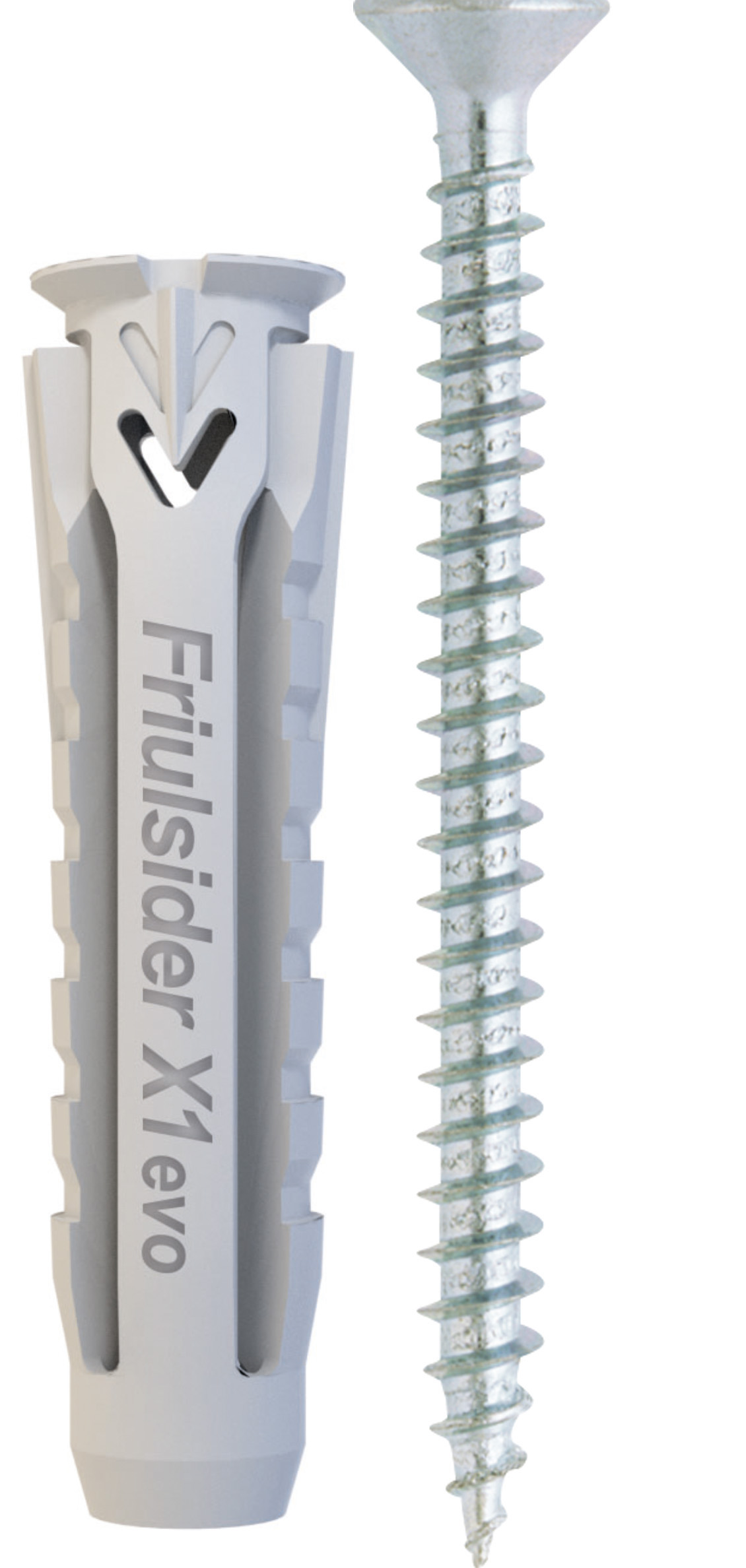 F3018100227 PVS X1 evo L - Tassello universale nylon c/vite truciolare TPS, 6X50, cf=100pz Art. 60071B0605000 Friulsider