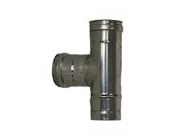 F309945550080 DOPPIAPARETE INOX RACCORDO RETTO Ø 80 a 90° INNESTO MASCHIO per Tubo INOX camino art.4555 Fibrotubi
