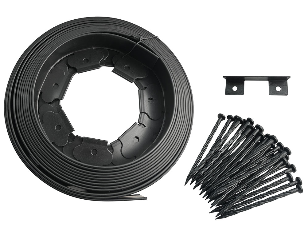 F3146001168 NERO H.5 BORDURA DIY FLEX NERO in HDPE sp. 2mm in rotolo da 10 mt (picchetti inclusi) art.001168 Granulati Zandobbio