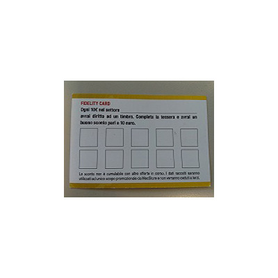 F363200001 TESSERA FEDELTA' MECSTORE per fidelizzazione cliente