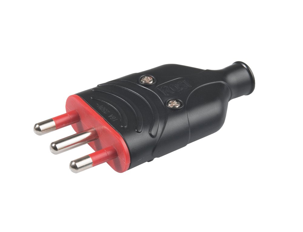 F3764100002 PVS SPINA MOBILE 16A 2P+T MONOBLOCCO ANTISCHIACCIAMENTO NERO Art. RS78007 Rosi