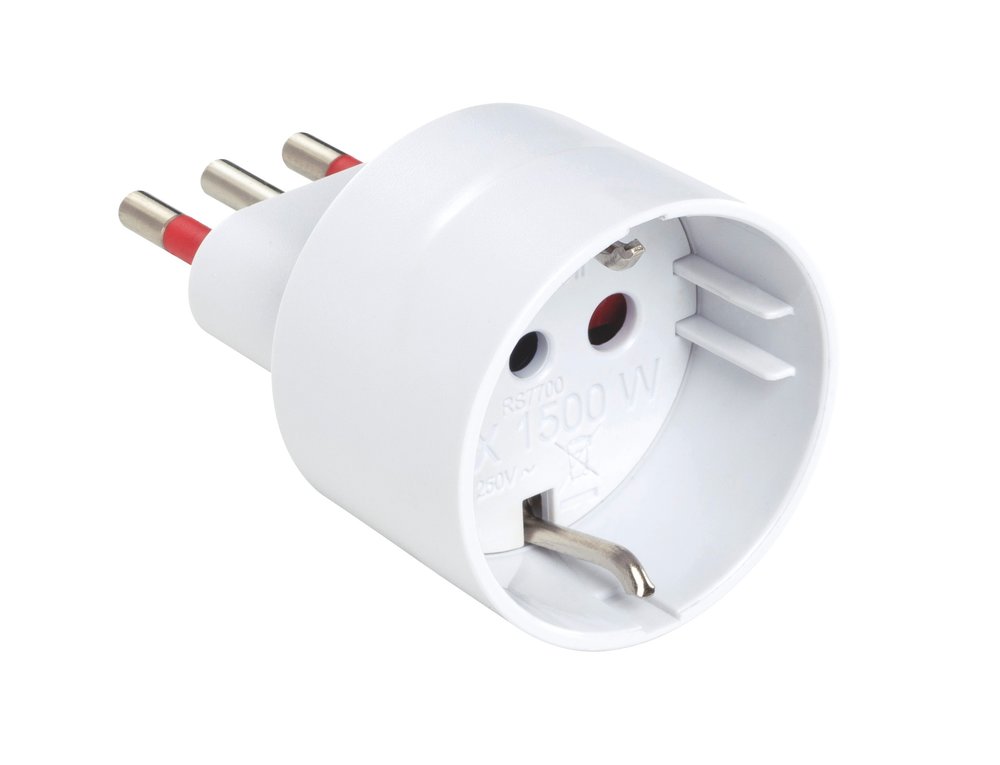 F3764100019 PVS ADATTATORE SCHUKO EMILIA SPECIALIST - PRESA 10/16A SPINA 10A 250V P30 - S11 BIANCO Art. RS7700B Rosi