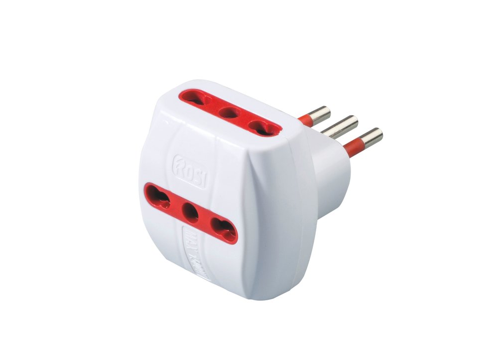 F3764100029 PVS TRIPLA CON SPINA 10A E 3 PRESE 10/16A CON DISPOSITIVO DI PROTEZIONE DA SOVRACORRENTE - BIANCO Art. RS78041T Rosi