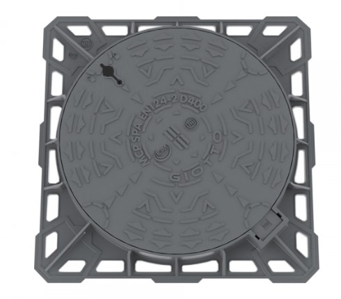 F380510001 MCP Art.GIO70D/T D400 Chiusino GHISA GIOTTO con telaio quadrato Dim.Est.1000X1000mm MCP