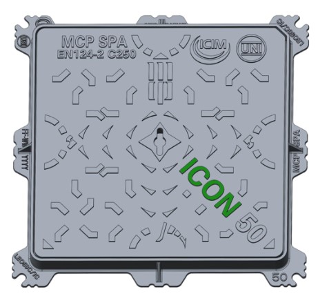 F380510007 MCP Art. LEO50C/IC C250 CHIUSINO GHISA LEONARDO ICON Dim. Est. telaio 500X500mm MCP