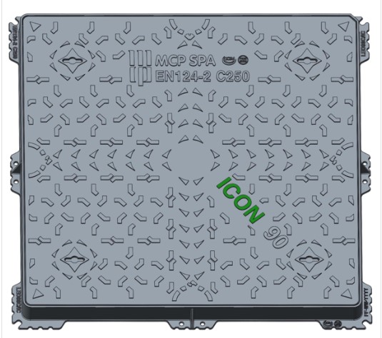 F380510014 MCP Art. LEO90C/IC C250 CHIUSINO GHISA LEONARDO ICON Dim. Est. telaio 900X900mm MCP