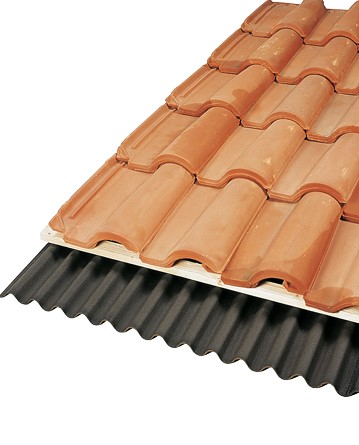 F40041901165 LASTRA BITUMATA TERRACOTTA lamellare GUTTA DO IT EVO per TEGOLA  cm. 200X87 per tetto art.1901165 Gutta