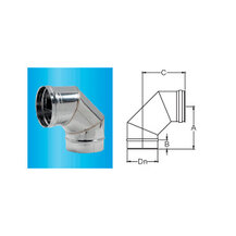 F309945050200 INOX CURVA/gomito Ø 200 a 90° per Tubo INOX camino monoparete art.4505 Fibrotubi
