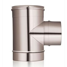 F309945060080 INOX RACCORDO RETTO Ø 80 a 90° Femmina a tenuta T.200 camino monoparete art.4506 Fibrotubi
