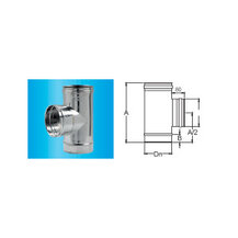 F309945060140 INOX RACCORDO RETTO Ø 140 a 90° Femmina a tenuta T.200 camino monoparete art.4506 Fibrotubi
