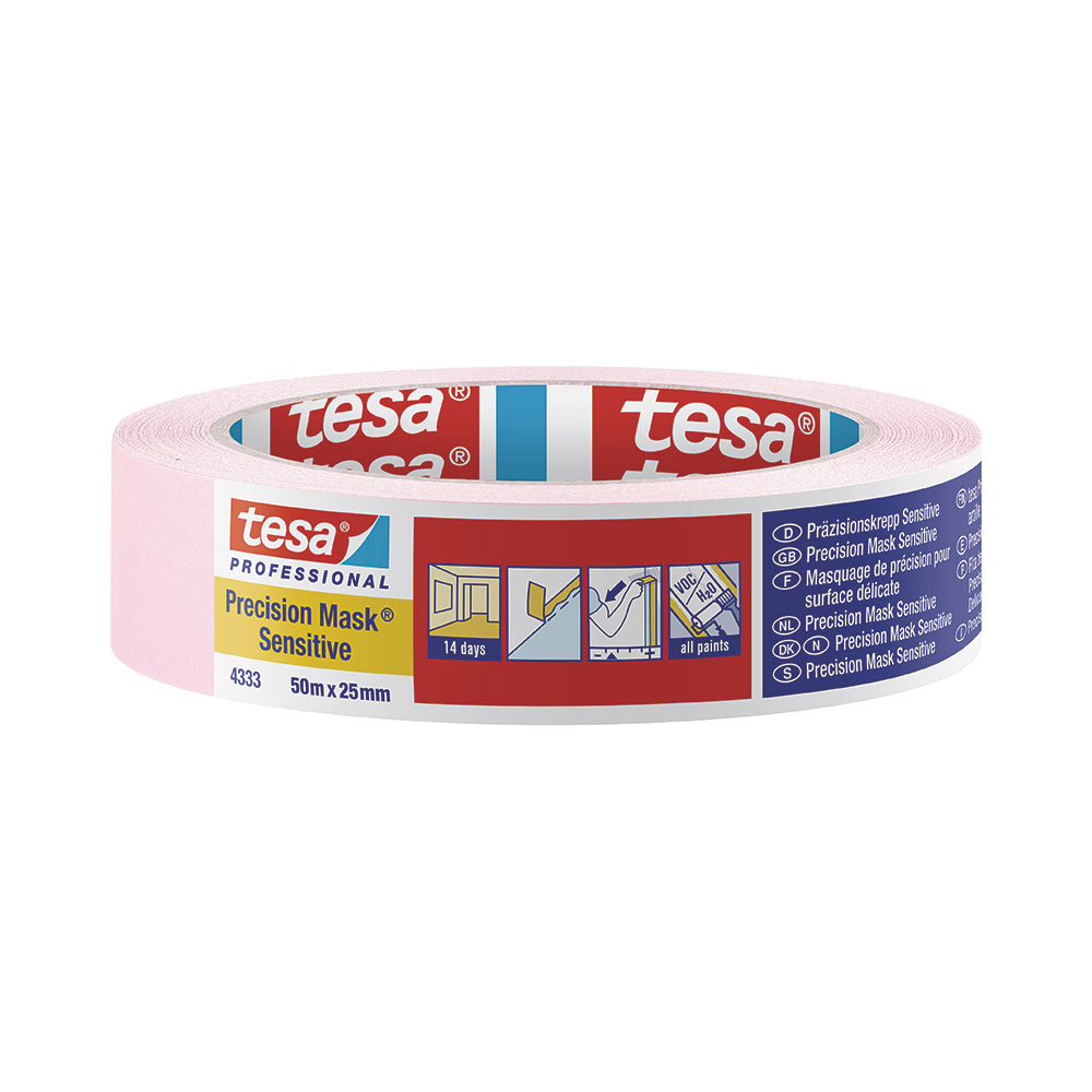 F3013T4333-25 NASTRO MASCHERATURA MASK SENSITIVE 4333 ROSA 25mmx50m per cartongesso ad alta precisione art.04333-00018-02 Tesa