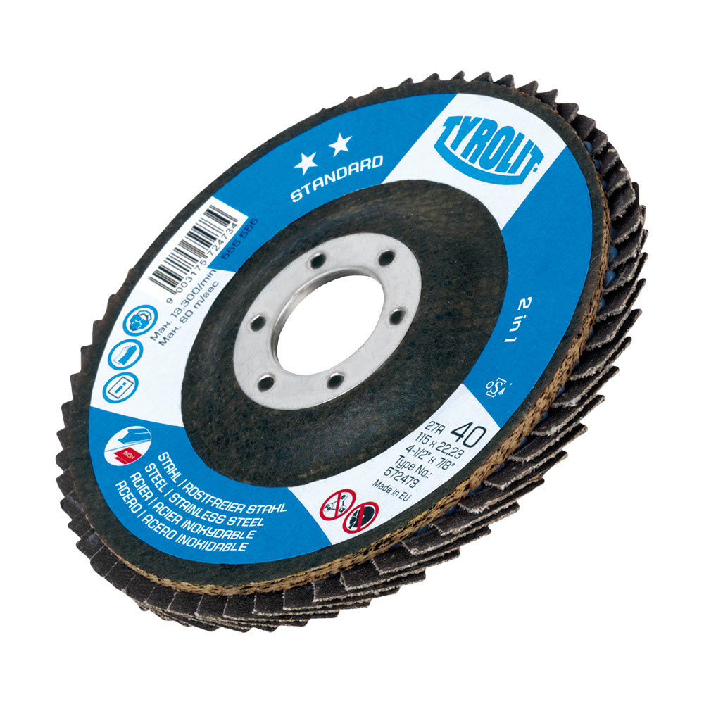 F3036DL1180 Disco LAMELLARE 115x22,2 grana 60 per smerigliatrice srt.454393 Tyrolit