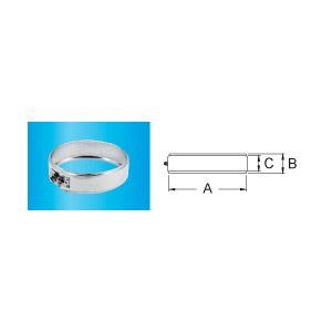 F309945510200 DOPPIAPARETE INOX FASCETTA fissaggio ALTA DE250 Ø 200 per Tubo INOX camino art.4551 Fibrotubi
