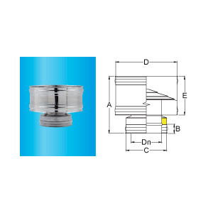 F309945630200 DOPPIAPARETE TESTA camino ANTIVENTO Ø 200 per Tubo INOX camino art.4563 Fibrotubi
