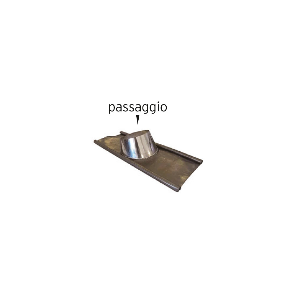 F309945830100 DOPPIAPARETE INOX CONVERSA INC.5°/30° BASE B.PIOMBO Ø 100 per Tubo INOX camino art.4583 Fibrotubi
