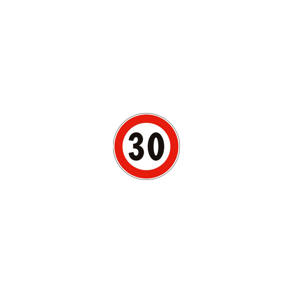 F3103120 Segnale cantiere tondo LIMITE VELOCITA' 30 Km/H  in metallo (SENZA FERRAMENTA) fig.30 art.3210041 D B Verona