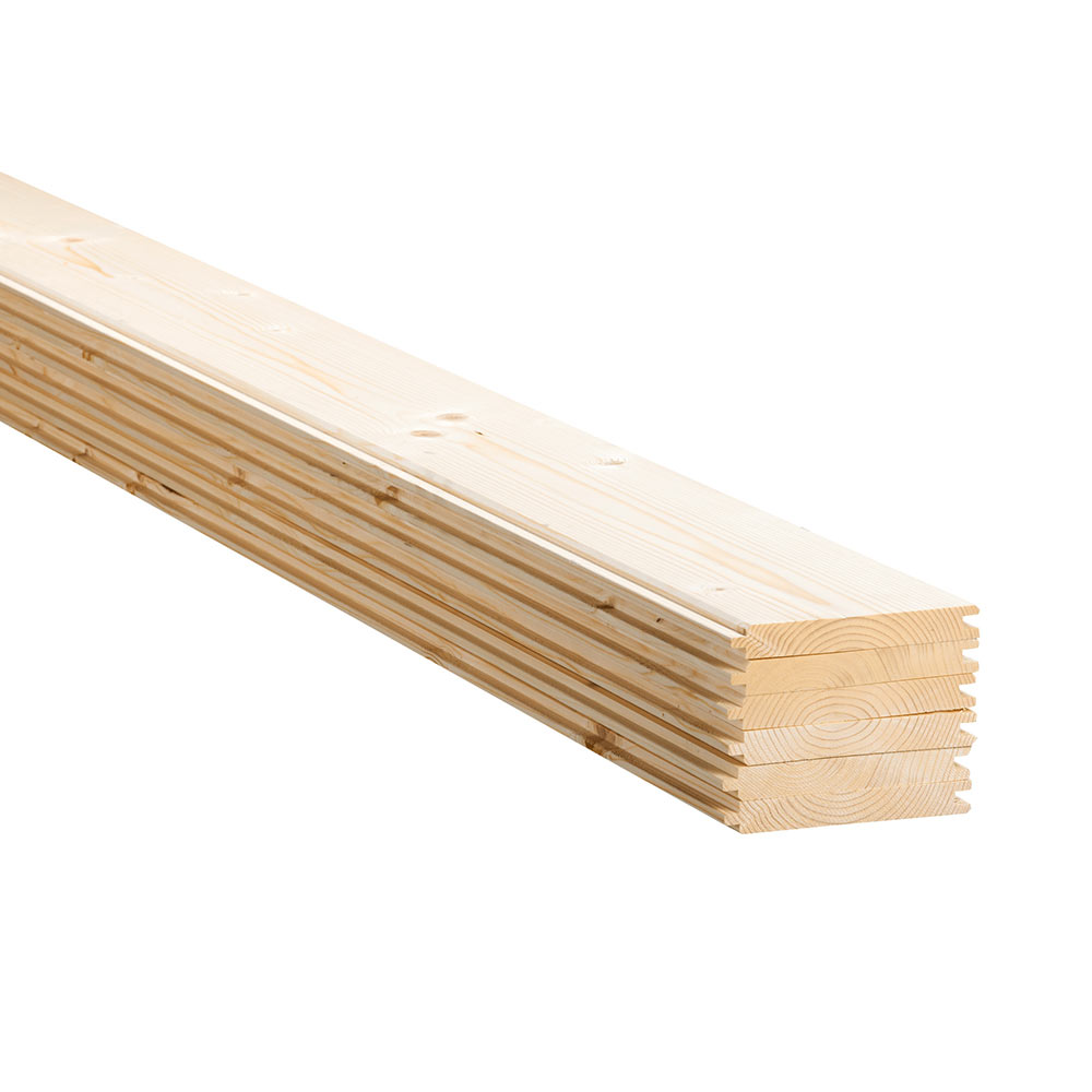 F31901010 PERLINA/TAVOLA FINLANDESE BIFACCIALE CLASSE A legno abete PAVIMENTO/RIVESTIMENTO sp.20x150x4000 (bc 144mq=240pz) Fas 4/D...