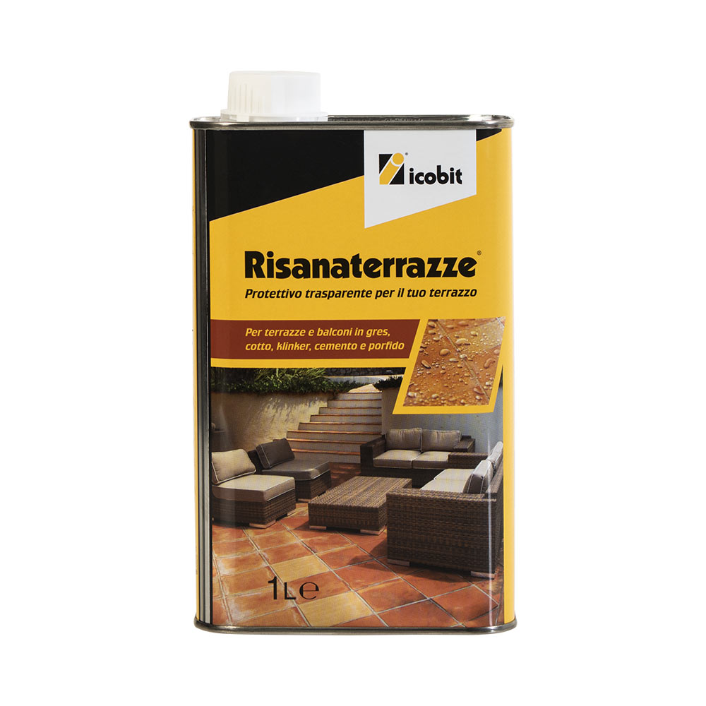 F36000170 Icobit RISANATERRAZZE protettivo trasparente impermeabilizzante per terrazze e balconi tanica da 1 lt art.G4I400306 Icob...