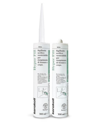 F360550471 SILICONE HYPER FILL WHITE colore BIANCO sigillante ACRILICO verniciabile cartuccia da 290ml art.50471 Kerakoll