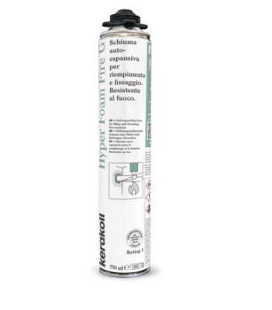 F360550487 SCHIUMA HYPER FOAM FIRE G PISTOLA RESISTENTE AL FUOCO poliuretanica per riempimento e fissaggio 750ml art.50487 Kerakoll