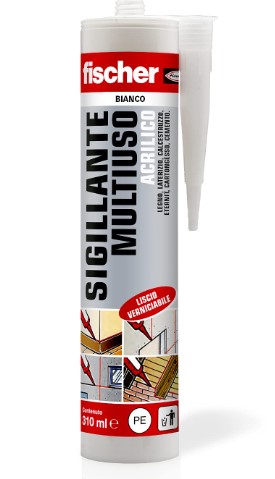 F36330008 FISCHER SILICONE da 310 ml SANITARIO NEUTRO BIANCO art.9383 Fischer