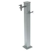 E3630EVOSIL FONTANA Art.606-SIL silver COMPLETA di BASE Art.606-B05.CB-SC QUADRA bianca completa di RUBINETTO e PORTAGOMMA Bonfante