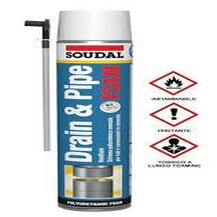 F3954107556 SOUDAL SCHIUMA poliuretanica MANUALE DRAIN   PIPE per tubi e pozzetti in cemento da 750ml art.107556 Soudal