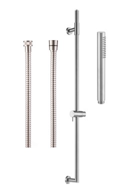 E3951ARK107 SALISCENDI EVOLUTION serie TEKNO con DOCCIA ARTIST in ACCIAIO, flessibile CM 150 PVC SILVER Art. ARK107 rubinetteria Ark...