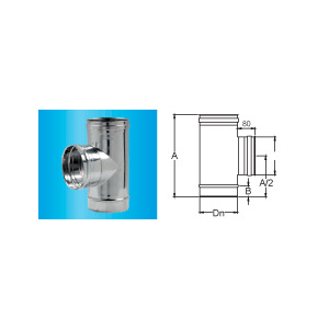 F309945060160 INOX RACCORDO RETTO Ø 160 a 90° Femmina a tenuta T.200 camino monoparete art.4506 Fibrotubi
