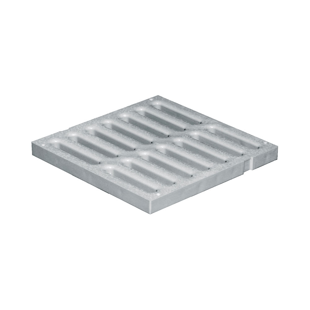 F3118101 GRIGLIA/CADITOIA  leggera in PVC 200X200 grigio per pozzetto per acqua art.SGNP20G First Plast
