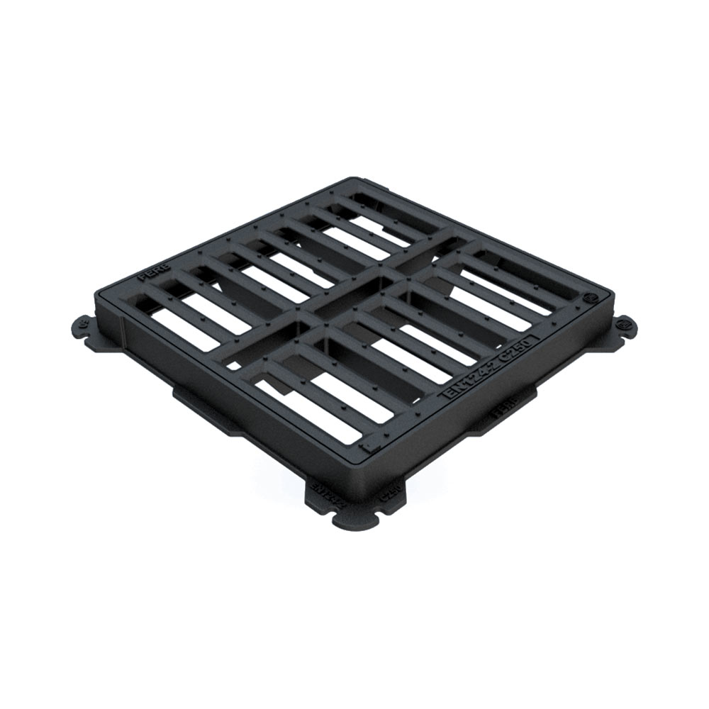 F31860008 GRIGLIA/CADITOIA in GHISA classe C250 serie PNG mis. esterna 500x500 mm luce netta 395x395 mm h.40 mm art.SGPC4050SLSA-N...
