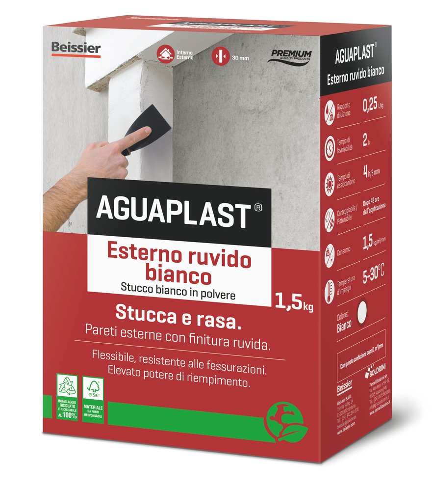 F3602100063 PVS Aguaplast SR5 Ruvido Bianco polvere, kg 1,5 Art 40134 Boldrini