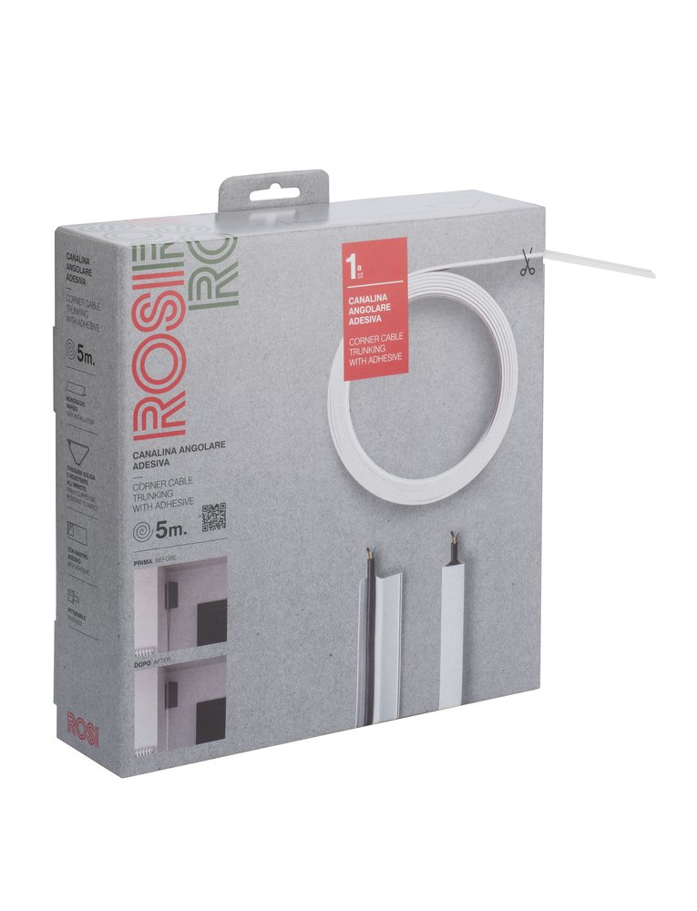 F3764100070 PVS CANALINA ANGOLARE ADESIVA BIANCA 15X32 IN BLISTER - 5M Art. RS71503A Rosi