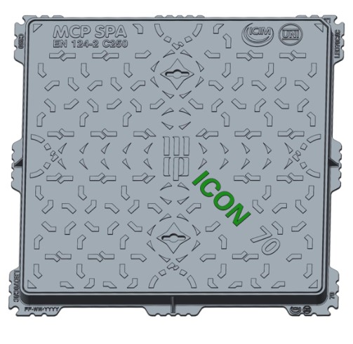 F380510012 MCP Art. LEO70C/IC C250 CHIUSINO GHISA LEONARDO ICON Dim. Est. telaio 700X700mm MCP