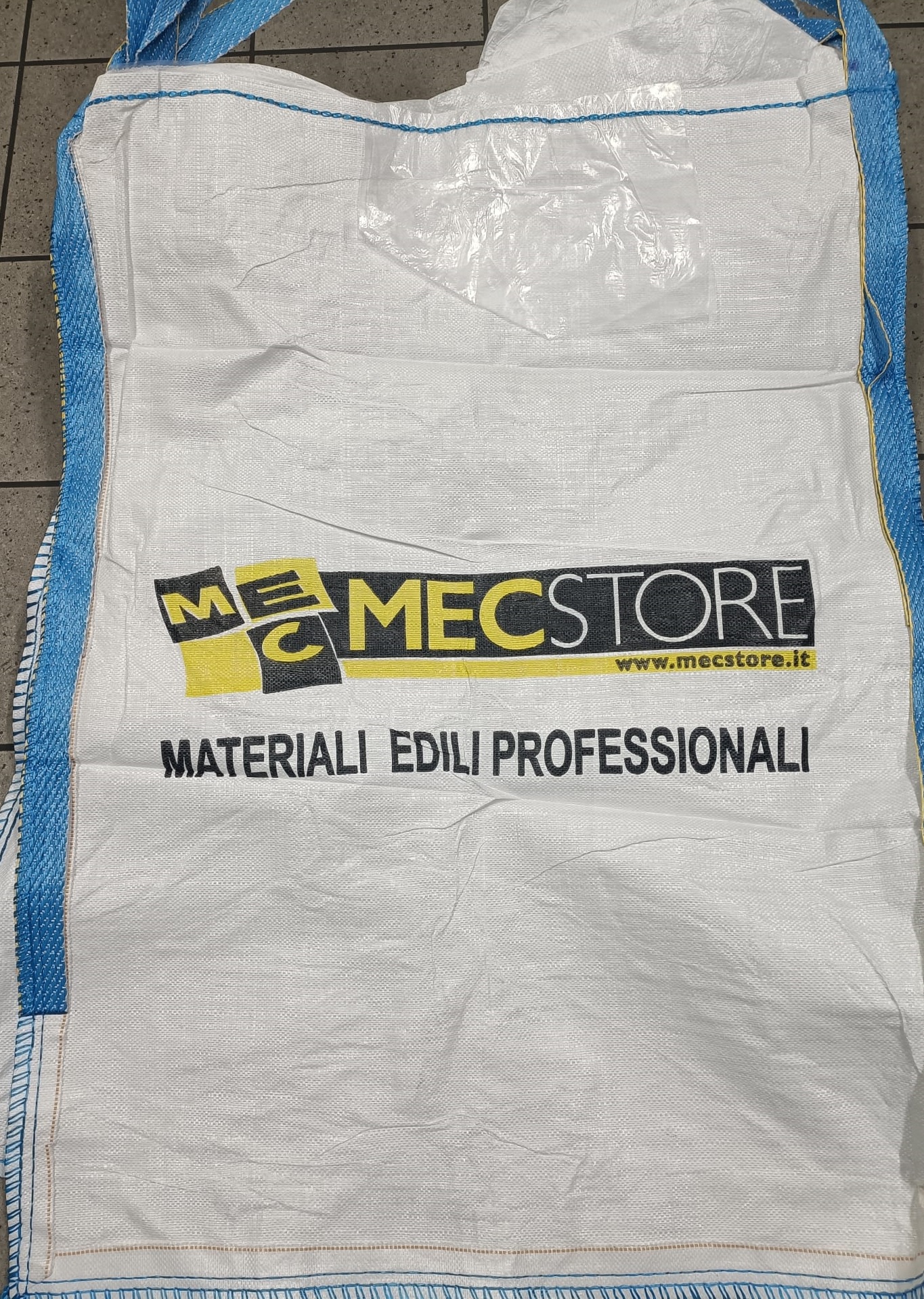 F3963PN120CSTI SACCONE/sacco porta DETRITI CON VALVOLA di SCARICO 90X90X120 portata 1500 kg  Art.PN120CSTI personalizzato MECSTORE