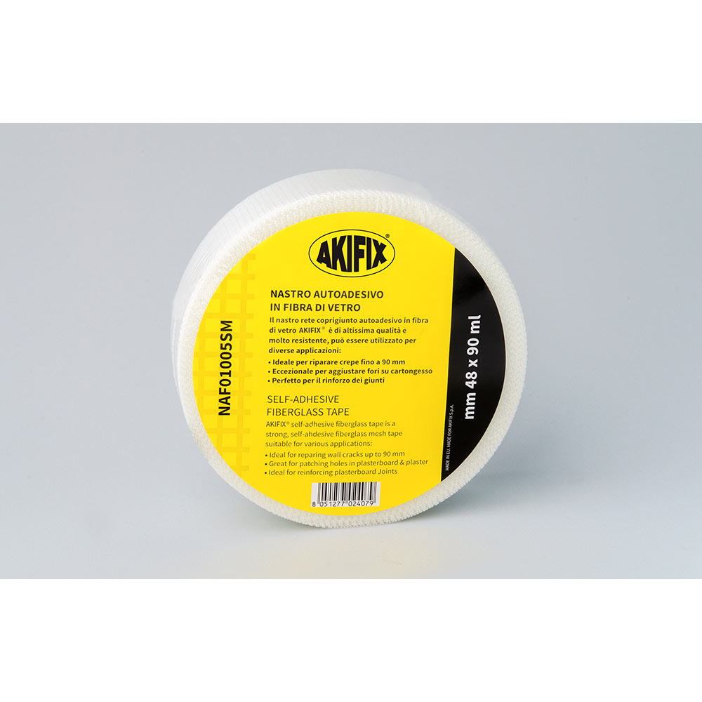 E2002ACI.1I Nastro RETE coprigiunto per stucco cartongesso da 90 MT 1 scatola=24rt art.NAF01005SM/1001 Akifix/Bildex