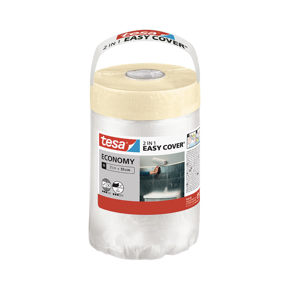 F3013T58882 NASTRO carta adesiva+NYLON POLIETILENE MASCHERATURA h.55 cmx25 mt per pittura Easy Cover art.58882-00000-01/04403-00002 ...