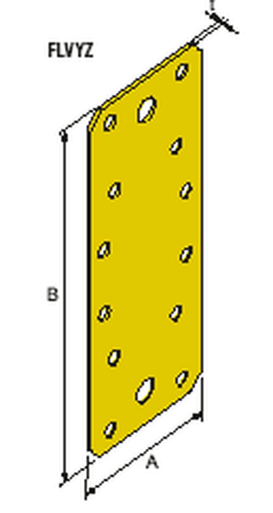 F3018100172 PVS Piastra fissaggio viti e chiodi, 65x180, cf=25pz Art. FLV65/170 Friulsider