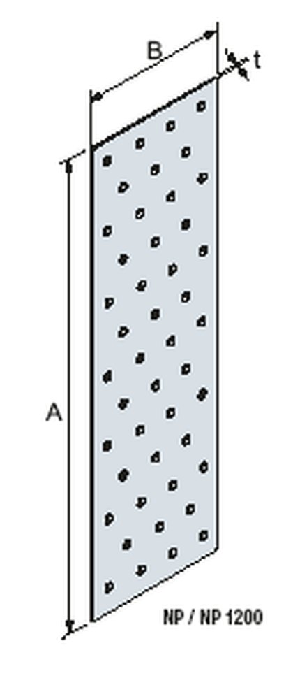 F3018100175 PVS Piastra di fissaggio perforata, 50x200, cf=50pz Art. NP20/50/200 Friulsider