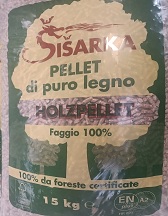 F31264350 SISARKA PELLET Pellet/legna di FAGGIO A2 sacco da kg 15 BANCALE DA 78 SACCHI Sisarka