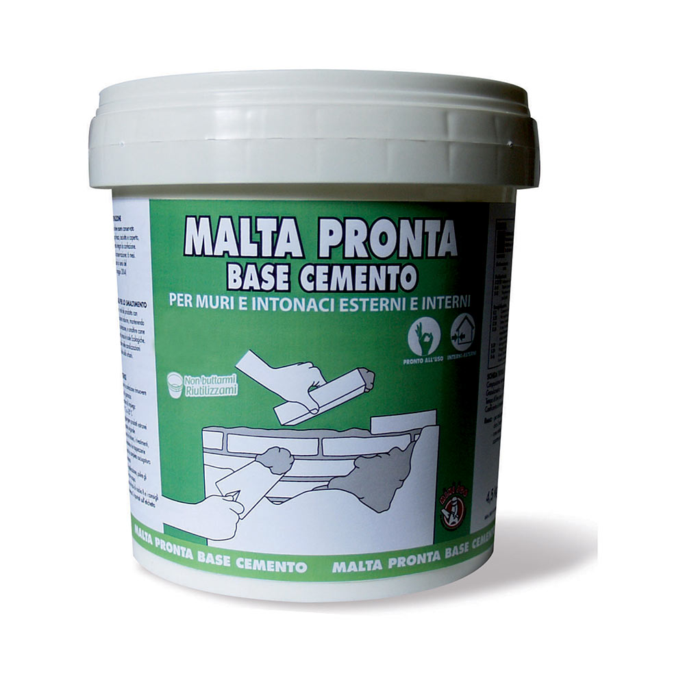 F3161290 MALTA PRONTA BASE CEMENTO in secchio da 4.5 kg MINI JOB art.2305 Gras Calce