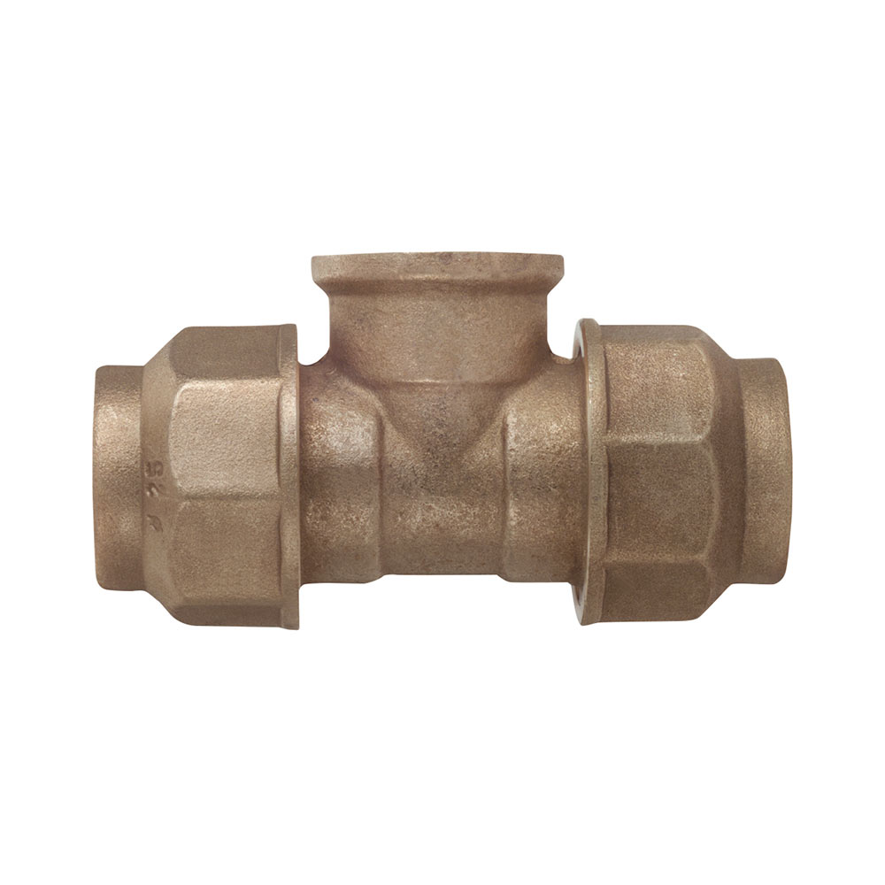 F3174660 Raccordo a T OTTONE TUBO-TUBO-FEMMINA 25X3/4X25 OTTONE per tubo polietilene acqua Ø 25 Art. 07703034 Fiv