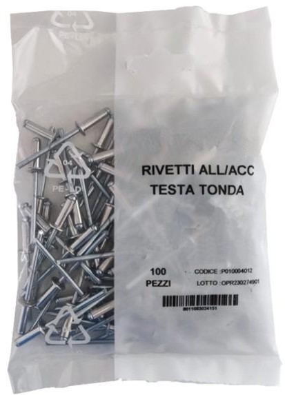 F39770196 PVS RIVETTI ALLUM.MM 3,4X9 CF.PZ.100 CF 5 Art. 083125 Andrighetti