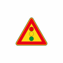 F3103265 Segnale cantiere triangolare per SEMAFORO  fig.404 D. B. Verona
